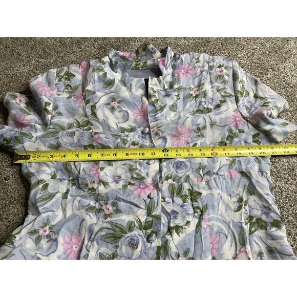 Vintage Spenser Jeremy 100% Silk Floral Dress Women's 16 Cottage Core Pastel - Picture 8 of 8